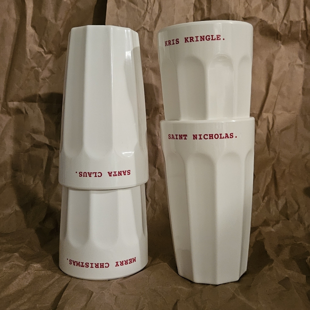 Rae Dunn melamine Christmas retro tumbler cups